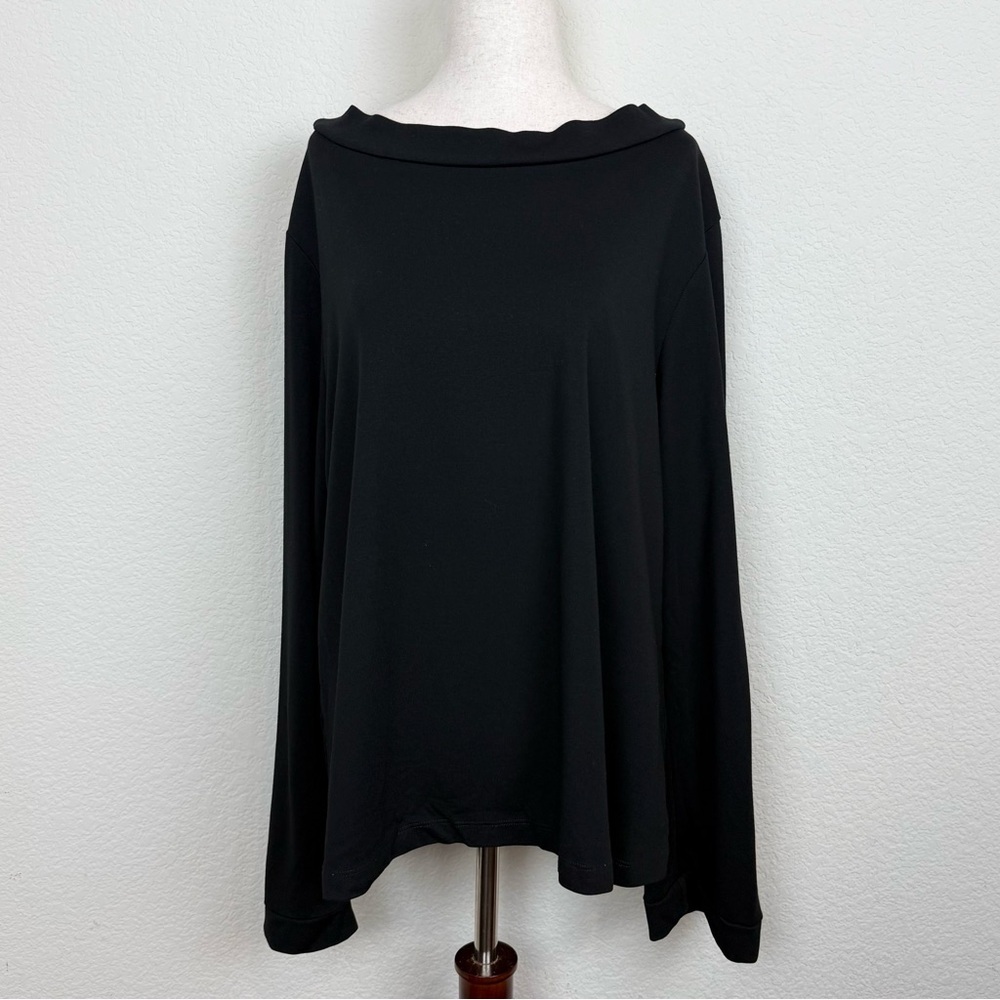 bryn‎ Walker Black Top Size Large Boat Neck Dolman Sleeves Made in the USA